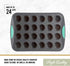 Trudeau Structure Silicone Muffin Pan, 24 Cup Mini, Grey and Mint