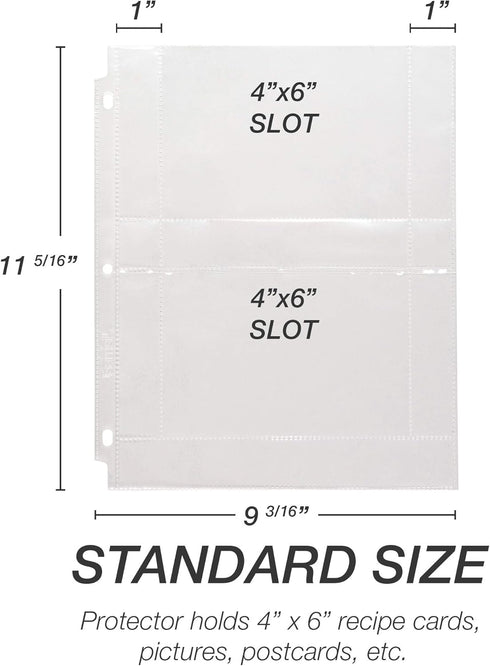 Samsill Recipe Card Page Protectors (50 Count) for 8.5 x 11 Recipe Binders