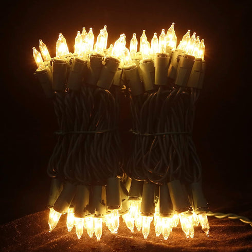 35 Count 8.5 Set MULTI-SPARKING Clear Christmas String Lights - Warm White Incandescent Mini Christmas Lights for Small
