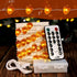 Impress Life Thanksgiving Acorn String Lights - 10ft Silver Wire 40 LED Battery Powered with Remote Timer