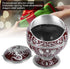 Vintage Windproof Ashtray with Lid, Metal Ball Cigarette Tabletop Ashtray in Wine Red Globe Fly Dragon Shape