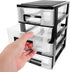 Garneck 4 Portable Drawers Desk Fridge Organizer - Clear Vanity Storage Drawers, Small Drawer Showcase for Crafts, Black