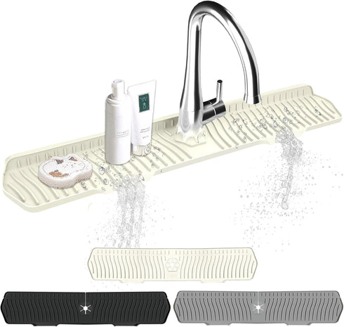 EBIGIC Kitchen Sink Splash Guard, Gen2-30" x 6'' Silicone Mat for Countertop, Bathroom, and Farmhouse Use