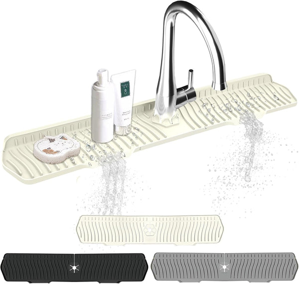 EBIGIC Kitchen Sink Splash Guard, Gen2-30" x 6'' Silicone Mat for Countertop, Bathroom, and Farmhouse Use