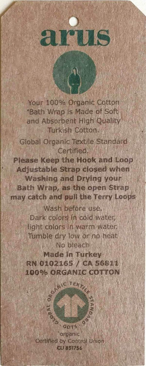 Arus Men's Organic Turkish Cotton Bathrobe - Adjustable Closure