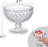 Set 6 12 Oz Set ZOOFOX of Glass Dessert Bowls, Glass Ice Cream Sundae Cups with Vintage Diamond Pattern, Footed Dessert