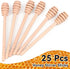 AUGHOA 25 6.3 Inch Pcs Wooden Honey Dipper Sticks, Honey Stirrer Stick for Honey Jar Dispense Drizzle Honey and Bridal