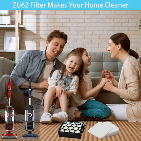 Replacement Filter for Shark ZU62 ZU60 Navigator Zero-M Pet Pro Vacuum, 2 Filter 6 Foam 6 Felt Kit