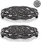 Yopay 2 Pack Heavy Duty Cast Iron Trivet, 7.7 inch Round Metal Holders for Hot Pans, Rustproof with Rubber Pegs