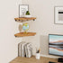 8.5in 1 Pack) Fun Memories Corner Shelf Wall Mount, Solid Oak Wood Floating Corner Shelves with Cable Hole, Rustic