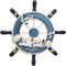 Nautical Beach Wooden Boat Steering Wheel Wall Decor, 9 Inch Rudder