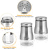 Accmor Salt and Pepper Shakers Set, 5oz Stainless Steel Seasoning Containers with Glass Bottom for Home Cooking