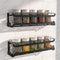 LUCYCAZ 2 Pack Wall Mounted Spice Rack with 8 Hooks, Spice Organizer