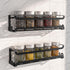 LUCYCAZ 2 Pack Wall Mounted Spice Rack with 8 Hooks, Spice Organizer