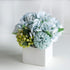 LADADA Faux Hydrangea Flower Arrangements in Ceramic Vase for Home Decor