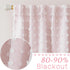 2 Lino Rosa Pink Blackout Curtains for Bedroom Nursery Panels,Sheer White Overlay Pom Pom Floral Ruffle Cute Coquette