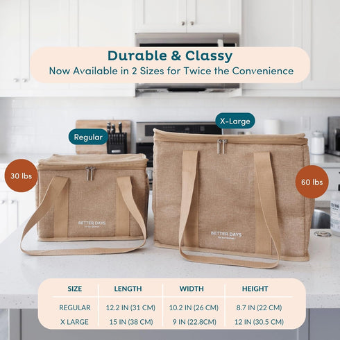 Frozen Nook Theory Reusable Insulated Grocery Bag - Leak Proof, X Large Cooler Bag - Insulated Shopping Bags