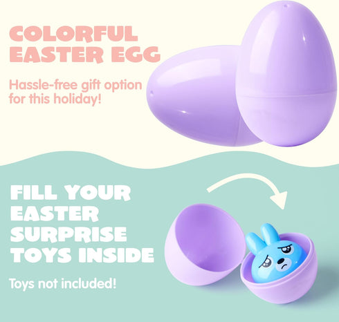 3.15" 200PCS JOYIN Pastel Easter Eggs, Large Plastic Eggs, Empty Colorful Fillable Eggshells for Easter Hunt, Party