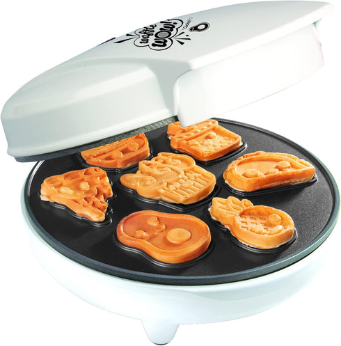 Fun Food Friends Mini Waffle Maker - 7 Kawaii Style Design Pancakes for Fun Breakfast or Kids Dessert Treats