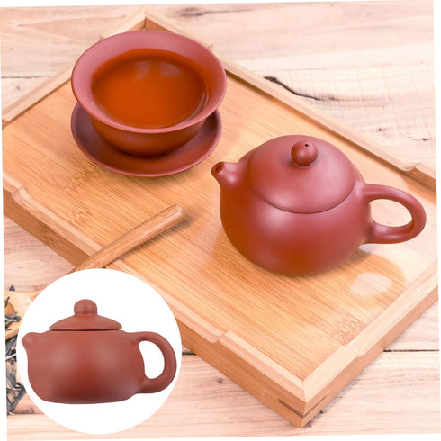 BESTOYARD Handmade Chinese Tea Pot, Feng Shui Teapot Ornament, Purple Sand Mud Kettle