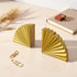 Golden Fan Book Ends Decorative Bookends for Shelves, Elegant Fan Bookends for Bookshelf Decor, Decorative Book