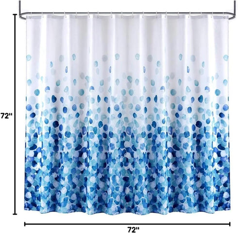 ARICHOMY Polyester Shower Curtain Set, Farmhouse Bathroom Fabric Fall Curtains, Waterproof, Standard Size 72 by 72, Blue