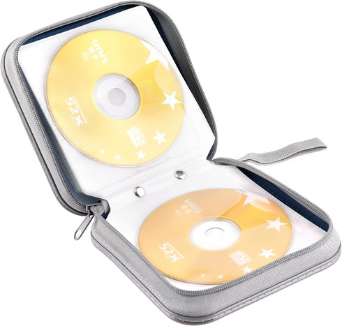CD Case Wallet Holder, Heavy Duty 40 Discs Storage Booklet Album (Dark Blue)