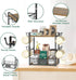 EsLuker.ly 2 Tier Coffee Bar Organizer, Multi-functional Countertop Shelf with 12 Hooks for Home Office