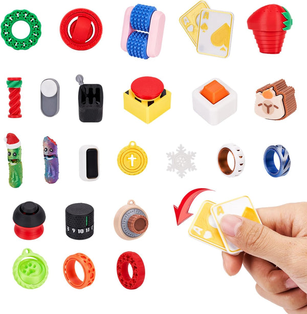 Aodomis 24PCS 3D Printed Fidget Toys, Sensory Toys for Kids with Autism ADHD,