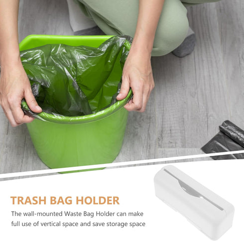 Luxshiny Wall-mounted Plastic Bag Holder, Trash Bag Dispenser, Easy Hanging Organizer for Home Kitchen