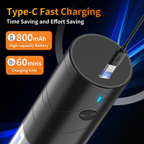 Electric Salt and Pepper Grinder, USB Rechargeable with Warm LED Light, Adjustable Coarseness, Large Capacity, Black