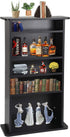 5 5 240 132 Shelf Bookcase Tier Wooden Multimedia Storage Media Cabinet DVD Rack, Adjustable Shelves Organize a Mix