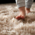 5Ft Amdrebio Tie-Dyed Beige Tan Round Circle Area Rug for Bedroom, Fluffy Plush Shag Furry Rugs for Kids Room, Living