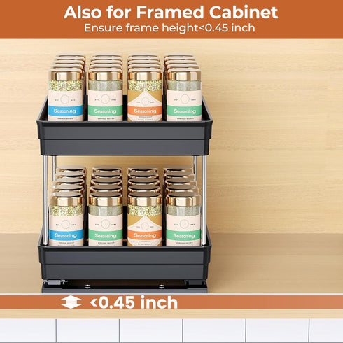 Mystozer 8.26''Wx10.62''Dx8.66''H, 2 Packs-2 Pull Out Spice Rack Organizer for Cabinet, Slide Out Spice Racks