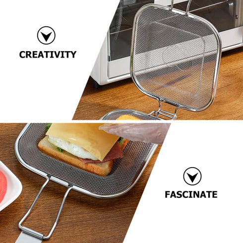 Luxshiny Toaster Oven Microwave Toaster Sandwich Cage, Grill Press for Toast, Home Baking Bread Toaster Accessories
