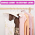 Amber Home 5 Pack 17 Inch Large Ivory Satin Padded Hangers, Anti Slip Cushioned Hangers for Women's Clothing