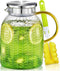 Aofmee 60oz Glass Pitcher, Water Pitcher with Lid, Iced Juice Jugs for