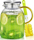 Aofmee 60oz Glass Pitcher, Water Pitcher with Lid, Iced Juice Jugs for