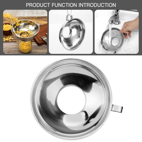 2 PCS Canning Funnel for Wide and Regular Jars, Stainless Steel Funnels for Kitchen Use, Metal Set