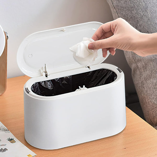 Mini Trash Can with Lid, Removable Small Garbage Can for Bathroom, Office, Kitchen, Countertop Wastebasket