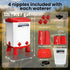 3.2 4 110V Quails,12L (1 Gallon Heated Chicken Waterer with Nipple Drinkers - Adjustable Height, BPA-Free