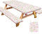 HobbLab Picnic Table Cover with Bench Covers Portable Table Cloth Built-in Storage Pocket