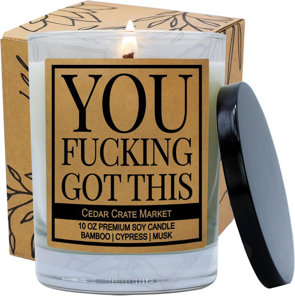 You Got This Candle, Inspirational Gift for Women Men, Motivational Congratulations Present, 10 oz Scented Soy