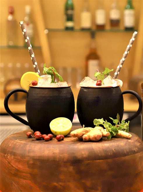 STAGLIFE 16 Oz Black Matte Moscow Mule Mugs, Genuine Copper Cups Set of 2 for Drinking Gifts