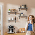 COCOYA 7.3" Set 2, Wall Shelves Deep of Solid Paulownia Wood Wider Longer Sturdy Easy to Install Wall Mounted