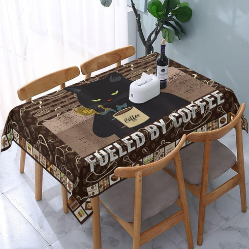 TNOKKU Vintage Cat Table Cloth for Party, Waterproof Tablecloth for Kitchen Dining Room