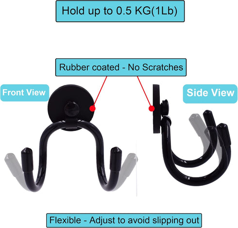 MINI Magnetic Towel Hook Hanger Rack by YYST for Kitchen, Sports, Hand Gym - Holds up to 0.5 Lb - No Towels Included (1)