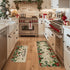 Artoid Mode Leaves Holly Merry Christmas Kitchen Mats - Set of 2 Low-Profile Winter Decor Rugs for Floor