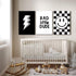 Joocrise 12x16x3 Inch Boys Room Wall Art Decor Toddler Nursery Canvas Wall Art Baby Kids Wall Decor Black Checkered