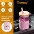 Tronco 20 oz Glass Tumbler with Lid and Straw, Reusable Iced Coffee Cup for Home and Office